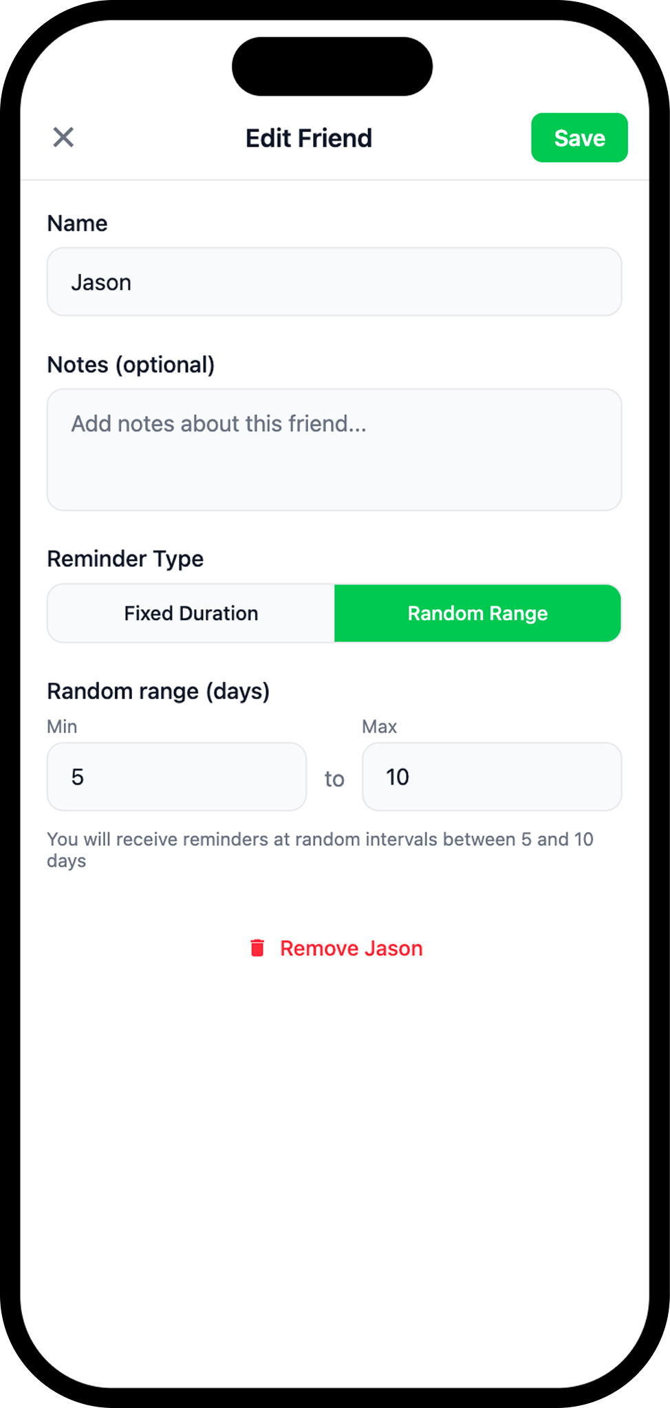 BuddyPing Edit Friend